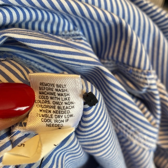 Express Short Sleeve Blue & White Stripe Tunic - Picture 7 of 7